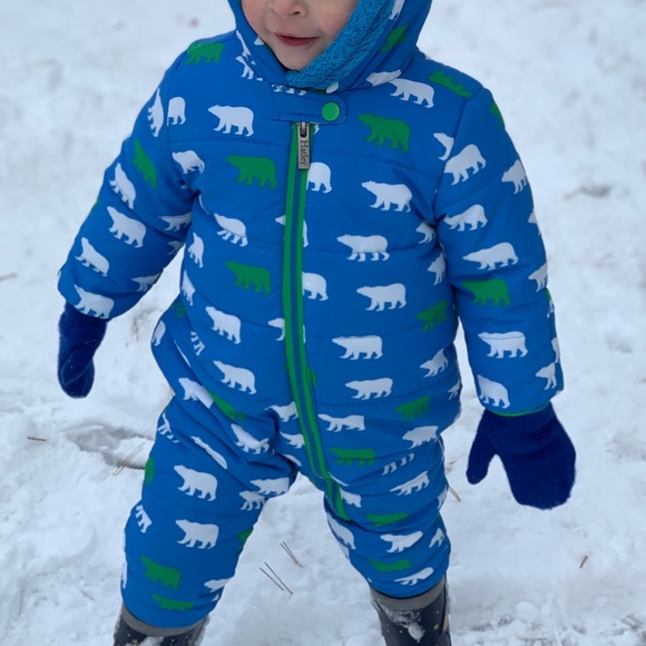 HATLEY Baby Snow Suit polar bear print. Discontinued easy to put on, runs large - Picture 5 of 6